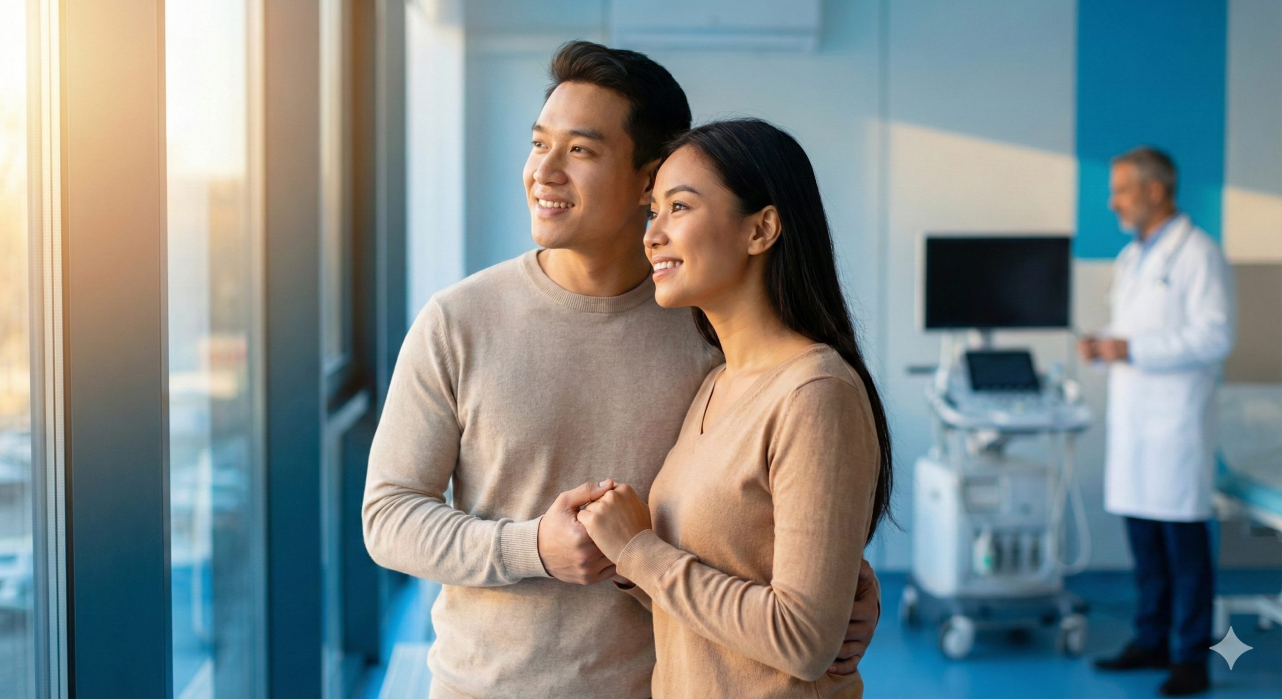 Ilustrasi yang fokus pada hambatan utama surrogacy di Jepang, yaitu larangan dari JSOG. Gambar ini harus secara visual mewakili konflik antara praktik medis dan etika/aturan. Komposisi: Fokus utama adalah lambang atau simbol generik yang mewakili 'Japan Society of Obstetrics and Gynecology' (JSOG) yang tampak seperti perisai. Simbol tersebut dihiasi tanda 'Stop' (palang merah) atau 'Dilarang' yang tebal di atas ilustrasi mikroskop atau tabung reaksi IVF. Warna dominan adalah merah (untuk larangan) dan putih/biru muda (untuk kebersihan medis). Gaya harus informatif dan berorientasi pada data/fakta, menekankan bahwa kendala ini adalah 'Fitur' unik dari situasi Jepang.