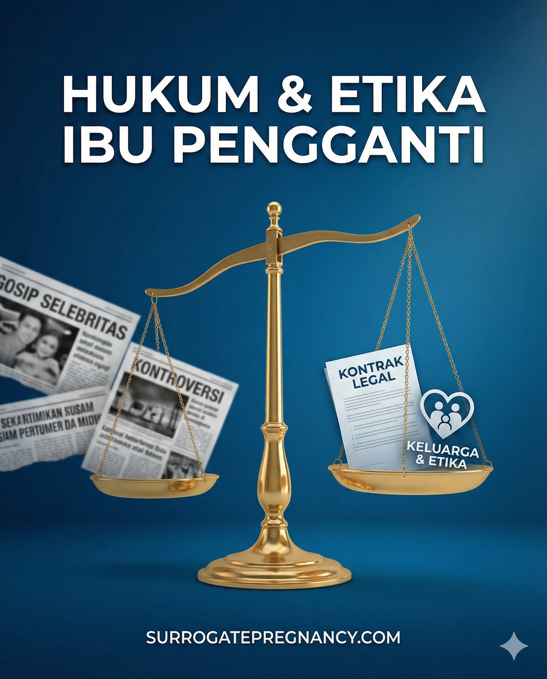 一张极具视觉冲击力的概念封面图,旨在从娱乐新闻中提炼严肃话题。画面中心是一个象征法律公正的金色天平,左侧稍微模糊,隐约可见代表“明星八卦”和“争议”的报纸碎片;右侧清晰明亮,展示着一份整洁的法律合同和一个象征家庭的爱心图标。背景采用专业的医疗深蓝色渐变,光线柔和但坚定,传达出“透过喧嚣看本质,回归法律与伦理”的主题,风格严肃、高端且具有公信力。